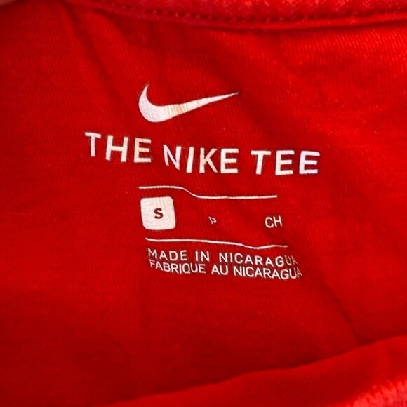 Nike Mens JDI Swoosh T-Shirt Small Red "Just Do It" Tee Short Sleeve Crew Neck - Picture 3 of 7